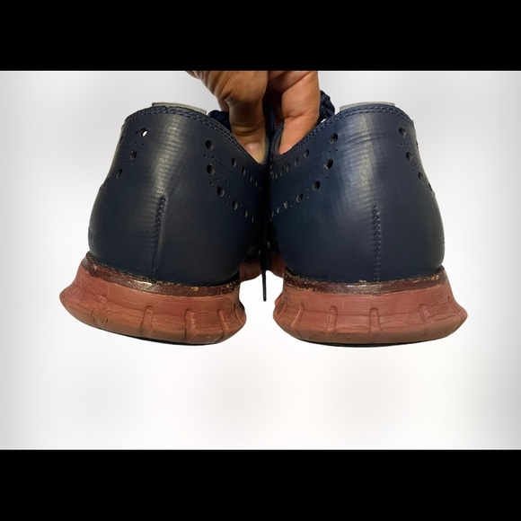 Cole Haan Zerogrand Wingtip Oxford Navy Blue Leather Lace Up Men 10.5 M - Picture 4 of 16